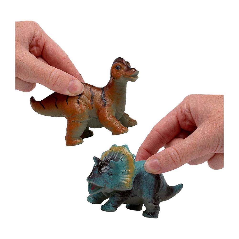 Peterkin Baby Dinosaur Playset Soft Squeezy Dinosaurs Figures Toys 6 Piece Set - Multicolour