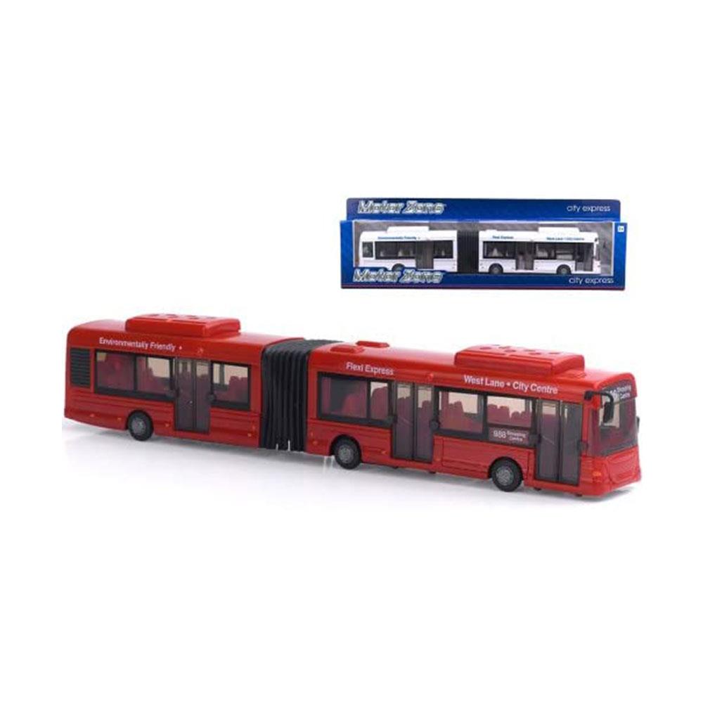 Peterkin Motor Zone City Express Bendy Bus 1:48 Scale Diecast - 3 Assorted Colors Main image