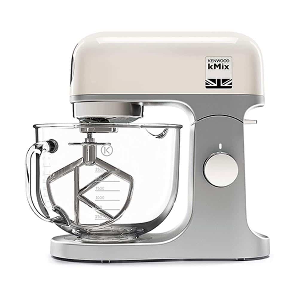 Kenwood kMix Stand Mixer With K-Beater Dough Hook And Whisk 1000 W 5 Litre Glass Bowl - Cream