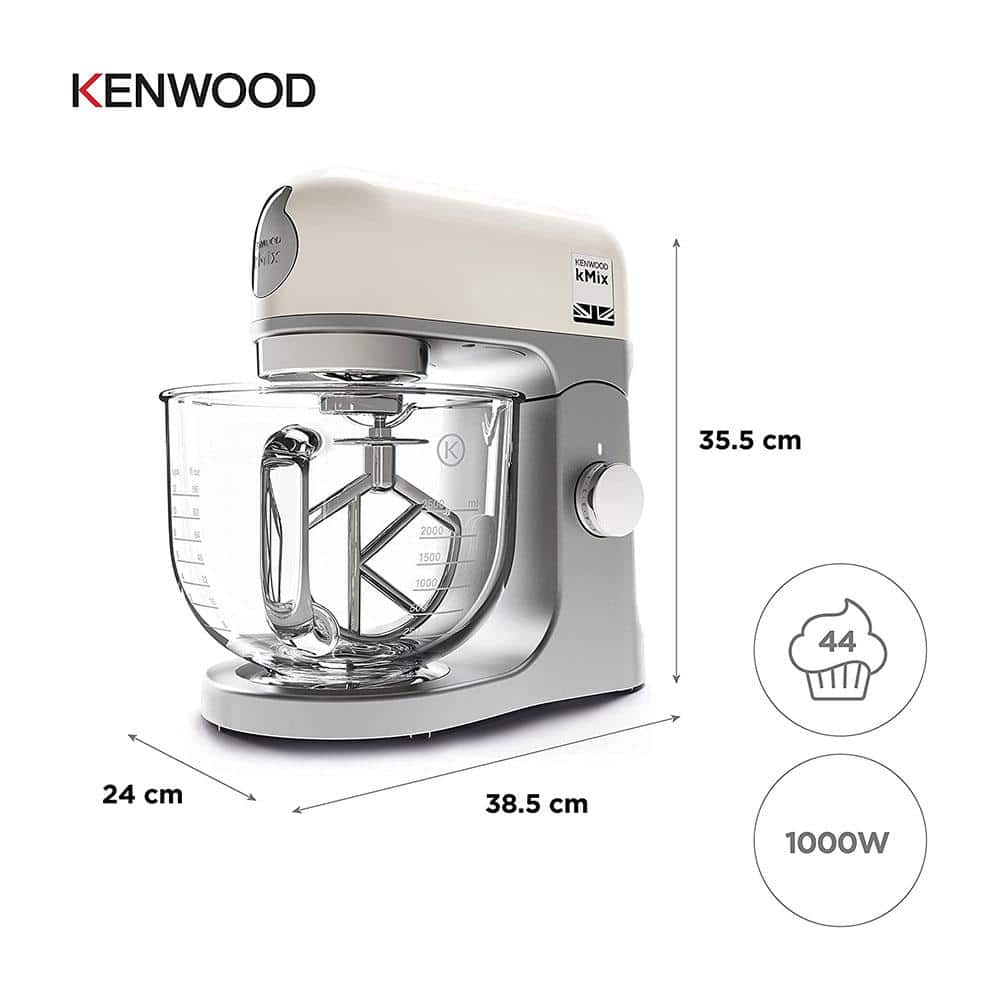 Kenwood kMix Stand Mixer With K-Beater Dough Hook And Whisk 1000 W 5 Litre Glass Bowl - Cream Secondary image