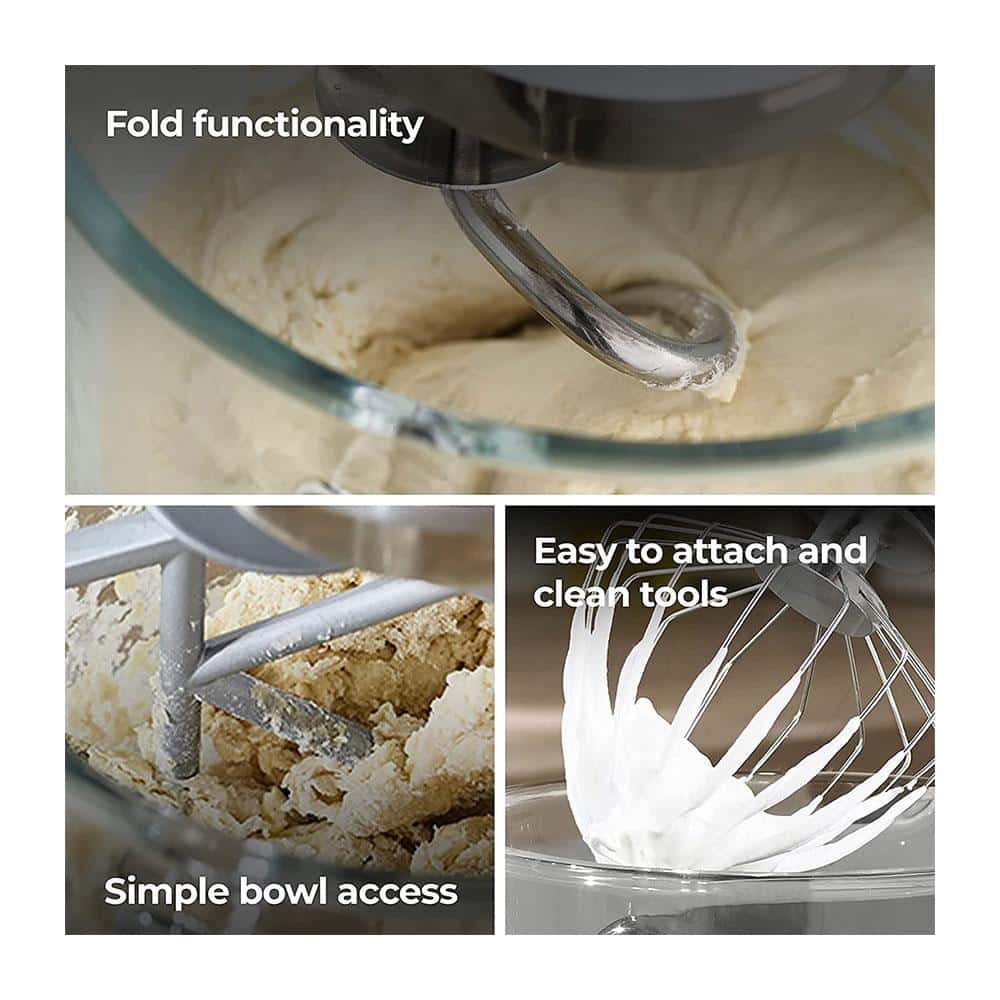 Kenwood kMix Stand Mixer With K-Beater Dough Hook And Whisk 1000 W 5 Litre Glass Bowl - Cream
