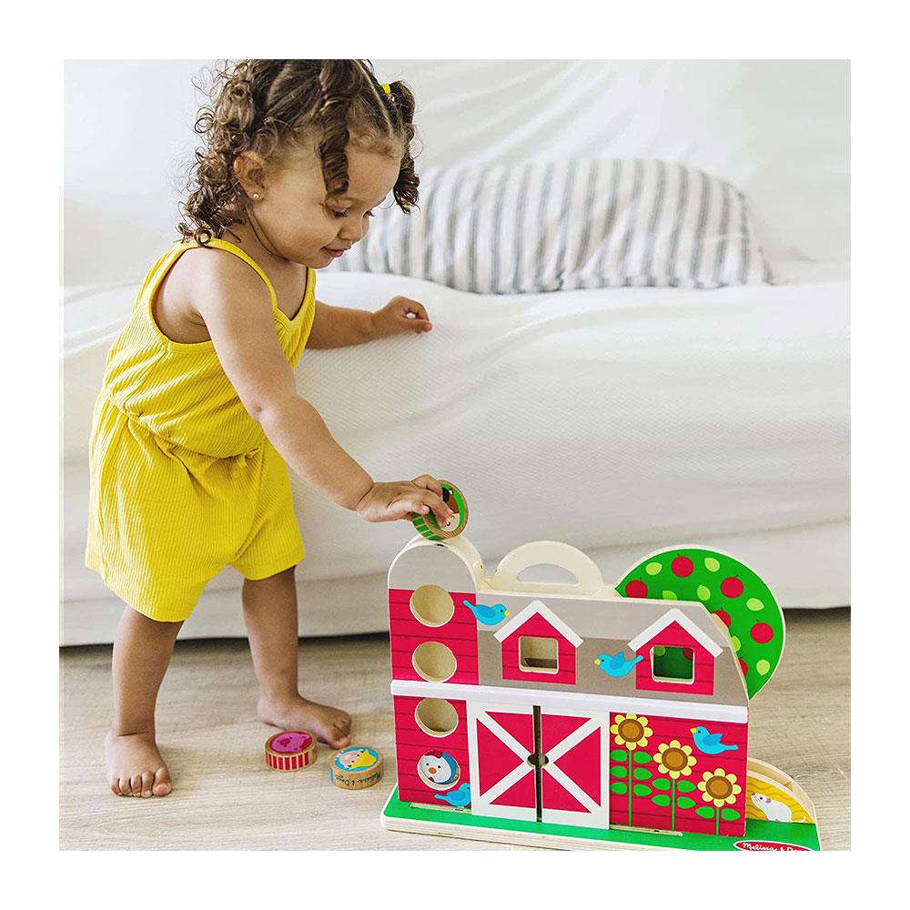 Melissa & Doug GO Tots Barnyard Tumble Wooden Toy With Collectible Characters - Multicolour