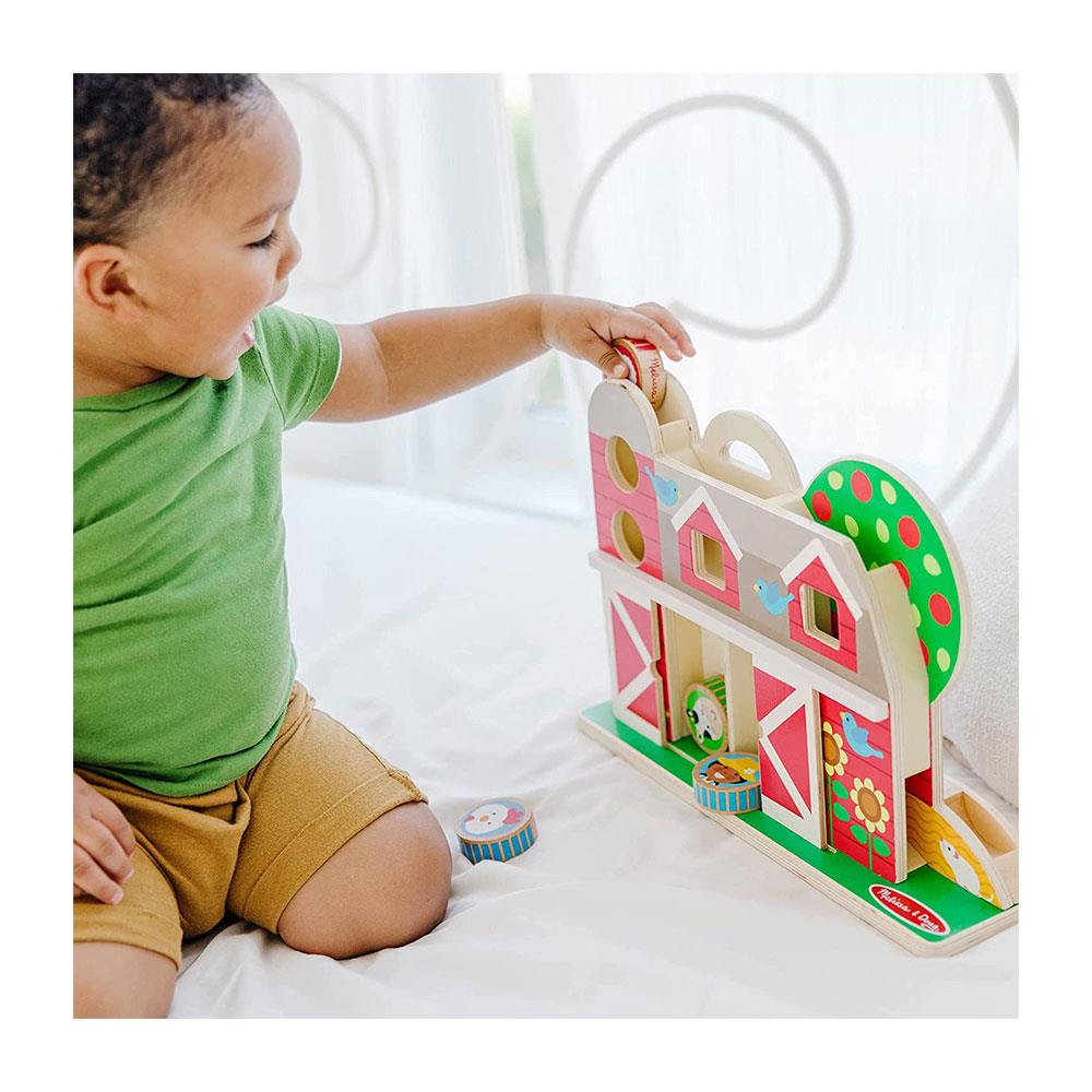 Melissa & Doug GO Tots Barnyard Tumble Wooden Toy With Collectible Characters - Multicolour