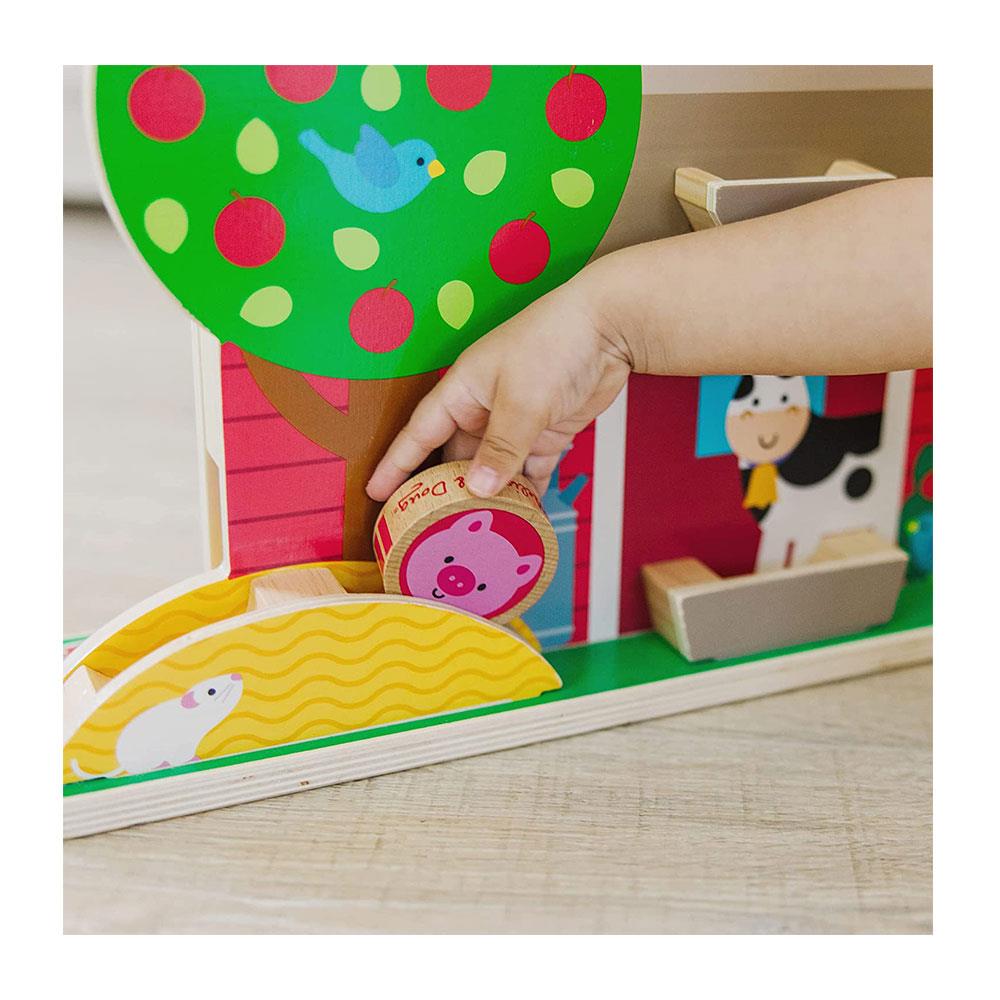 Melissa & Doug GO Tots Barnyard Tumble Wooden Toy With Collectible Characters - Multicolour
