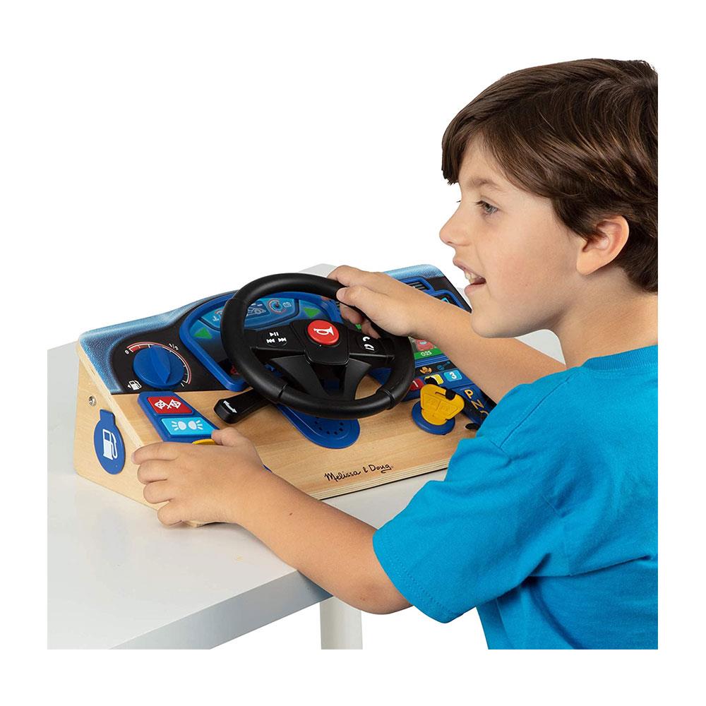 Melissa & Doug Vroom And Zoom Interactive Dashboard With Lights Sound Effects Moving Parts Play Set - Multicolour