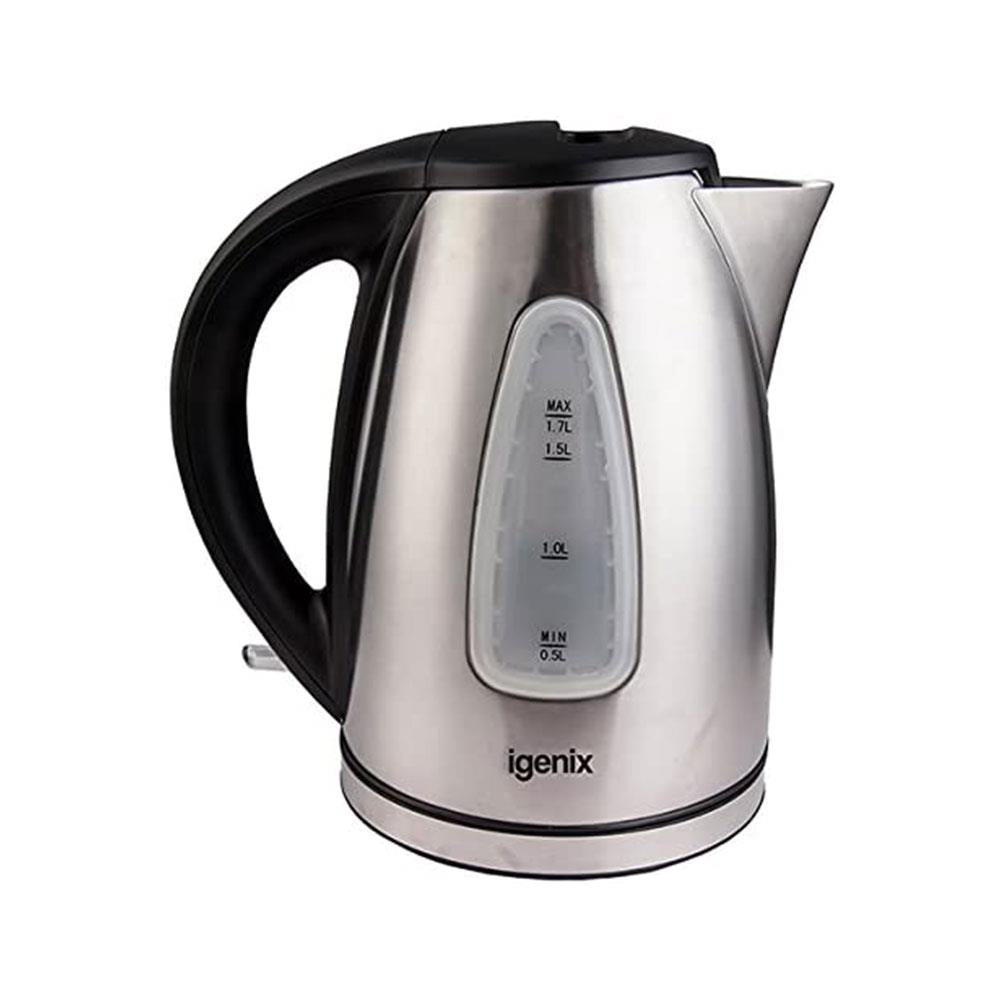 Igenix Cordless Electric Jug Kettle Brushed Stainless Steel 3000 W 1.7 Litre - Silver Main image