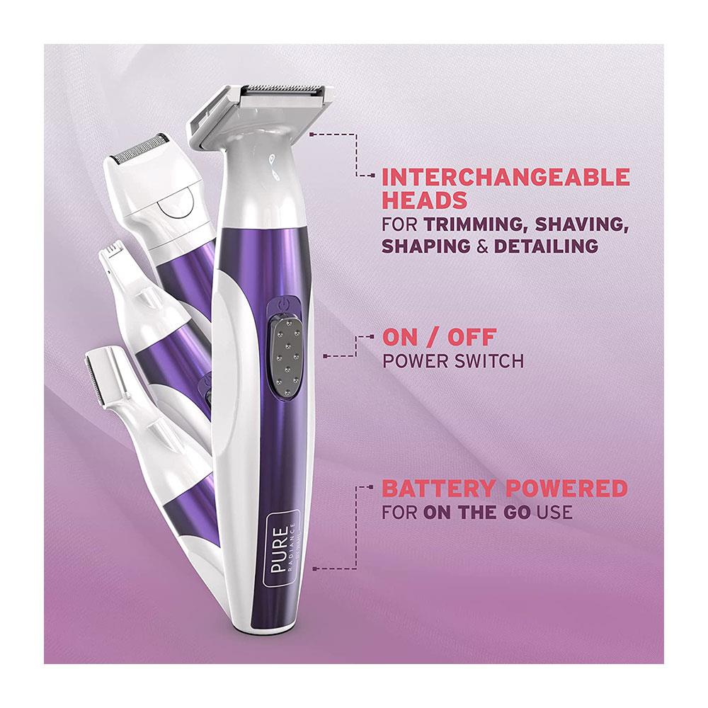 Wahl Pure Radiance Womens Face And Body Hair Remover 4 In 1 Facial Hair Bikini Underarms Legs Trimmer - Purple Secondary image