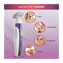 Wahl Pure Radiance Womens Face And Body Hair Remover 4 In 1 Facial Hair Bikini Underarms Legs Trimmer - Purple