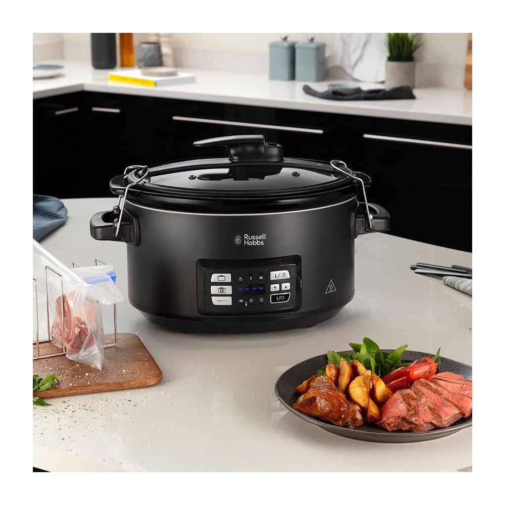 Russell Hobbs Sous Vide Slow Cooker With Meat Thermometer 350W 6.5 Litre - Black