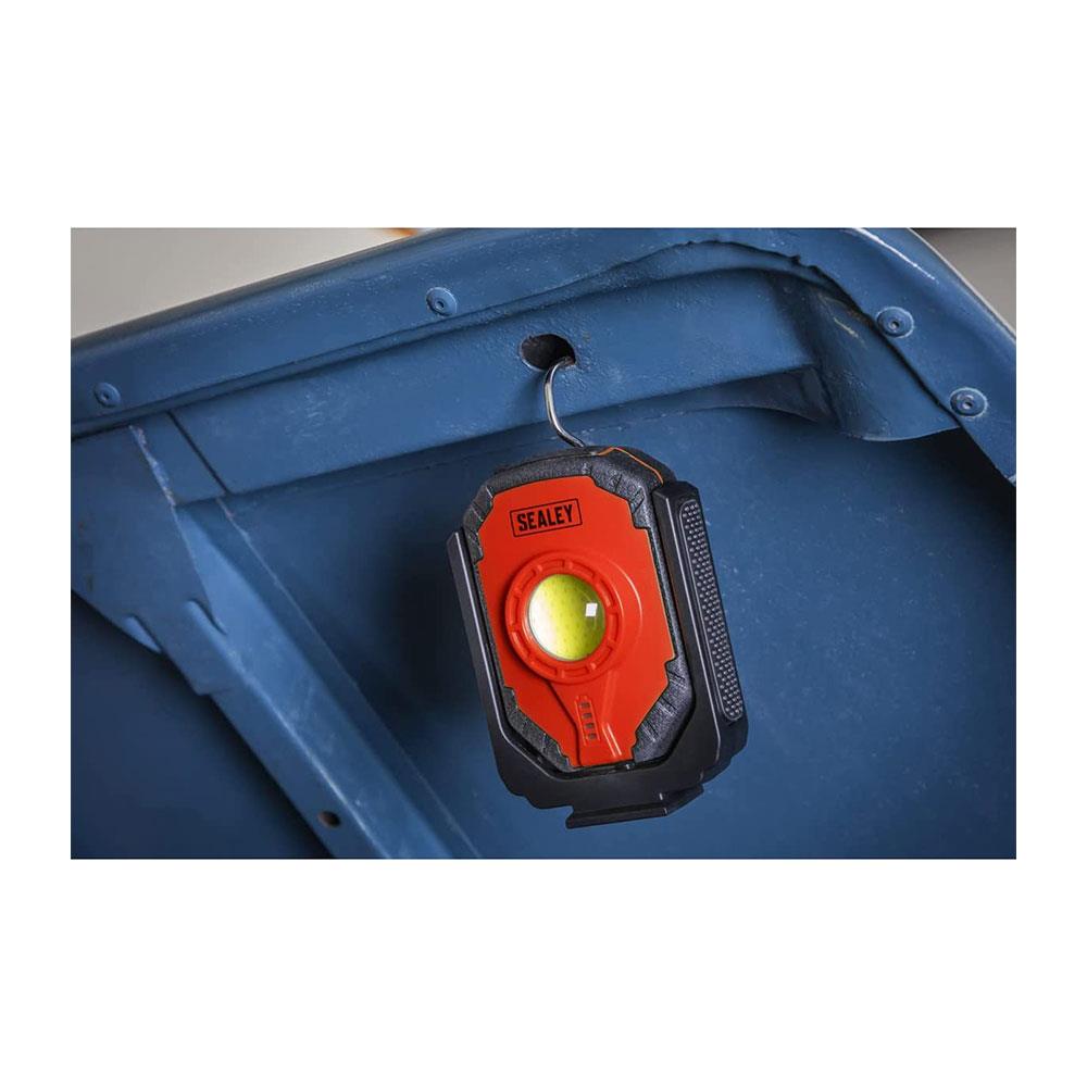Sealey LED Rechargeable Worklight 15W COB 1000 Lumens - Black/Red