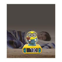 Lexibook Despicable Me Minions Childrens Clock With Night Light - Yellow/Blue