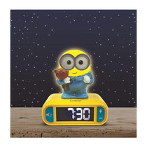 Lexibook Despicable Me Minions Childrens Clock With Night Light - Yellow/Blue