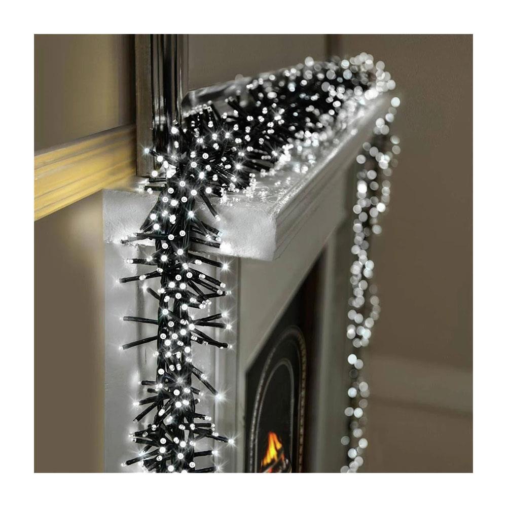Premier Christmas 960 Multi Action LED Cluster Lights With Timer White Outdoor Festive Lighting