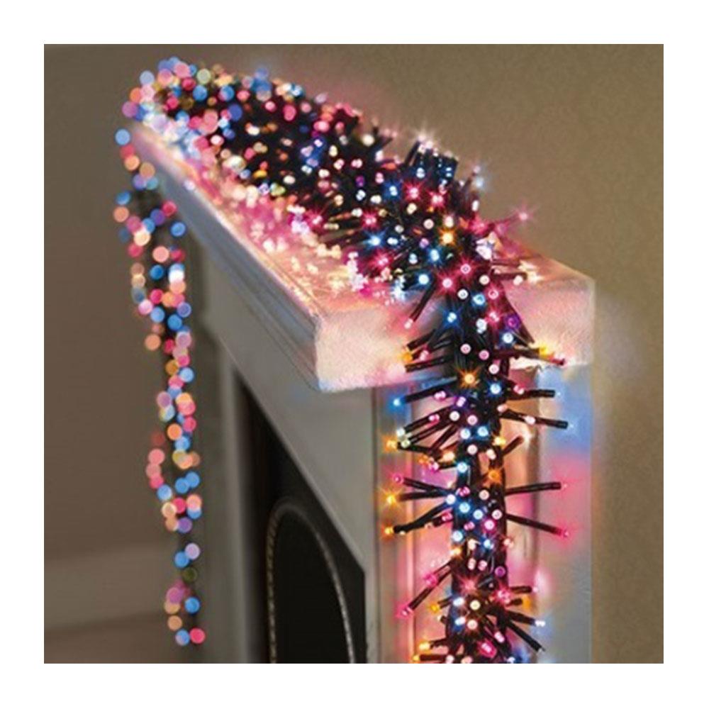Premier Christmas 960 Multi Action LED Clusters Lights With Timer - Rainbow