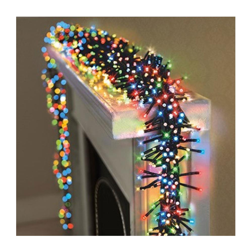 Premier Christmas 960 Multi Action LED Clusters Lights With Timer - Multicolour