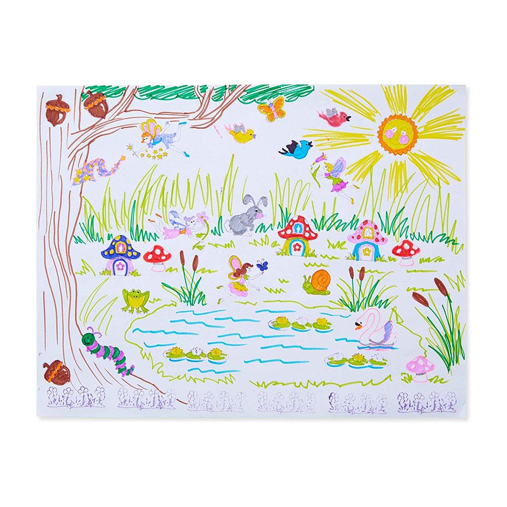Melissa & Doug Stamp-A-Scene Fairy Garden Wooden Stamp Toys Set - Multicolour