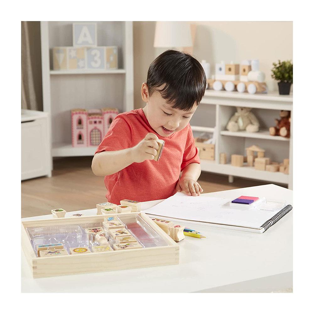 Melissa & Doug Stamp-A-Scene Fairy Garden Wooden Stamp Toys Set - Multicolour