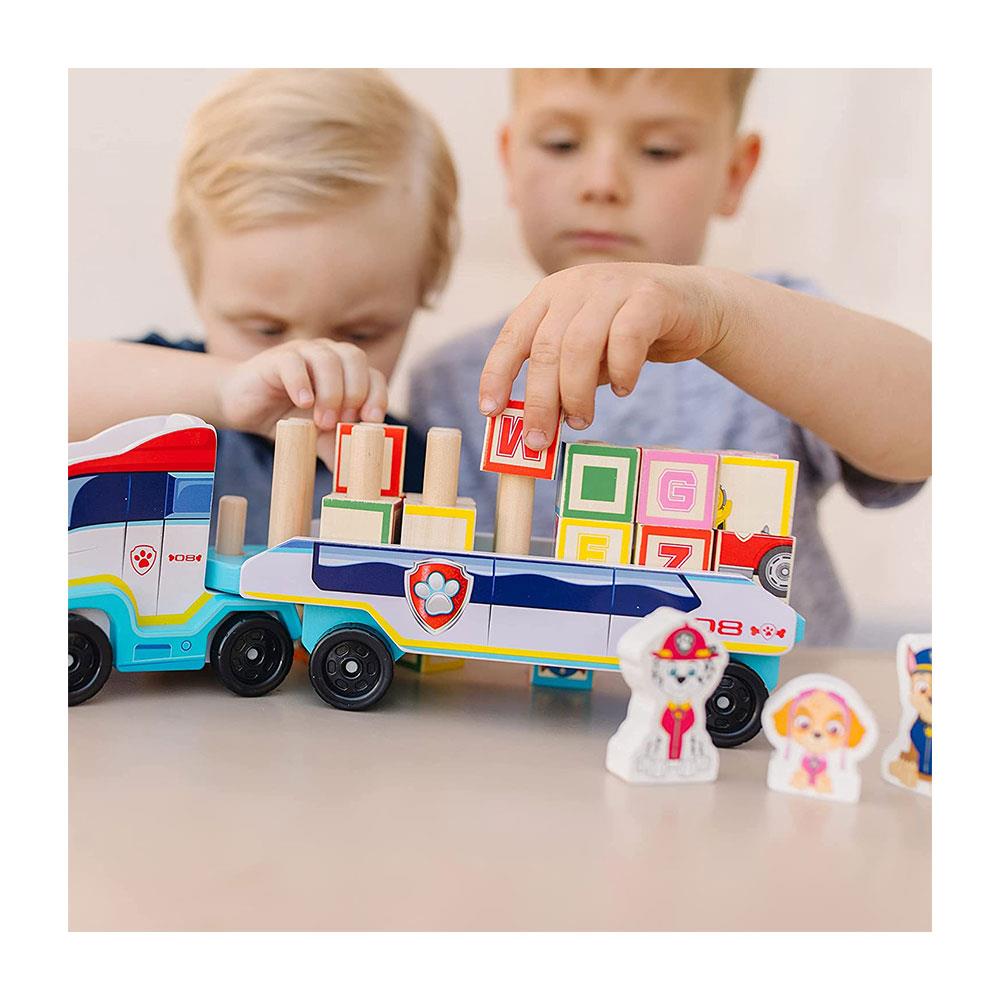 Melissa & Doug PAW Patrol Wooden ABC Block Truck Toy with Alphabet & Number Blocks Multicolour Secondary image