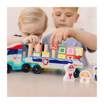 Melissa & Doug PAW Patrol Wooden ABC Block Truck Toy with Alphabet & Number Blocks Multicolour