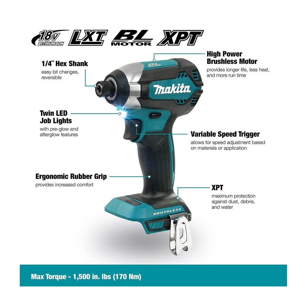 Makita DTD153Z 18V Brushless Impact Driver Bare Unit Compact Cordless 170Nm Tool Secondary image