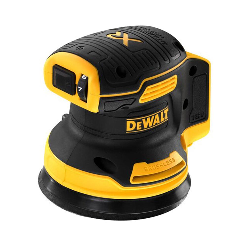 Dewalt 18V XR Cordless Brushless Random Orbital Sander 125mm Bare Unit Yellow Black Main image