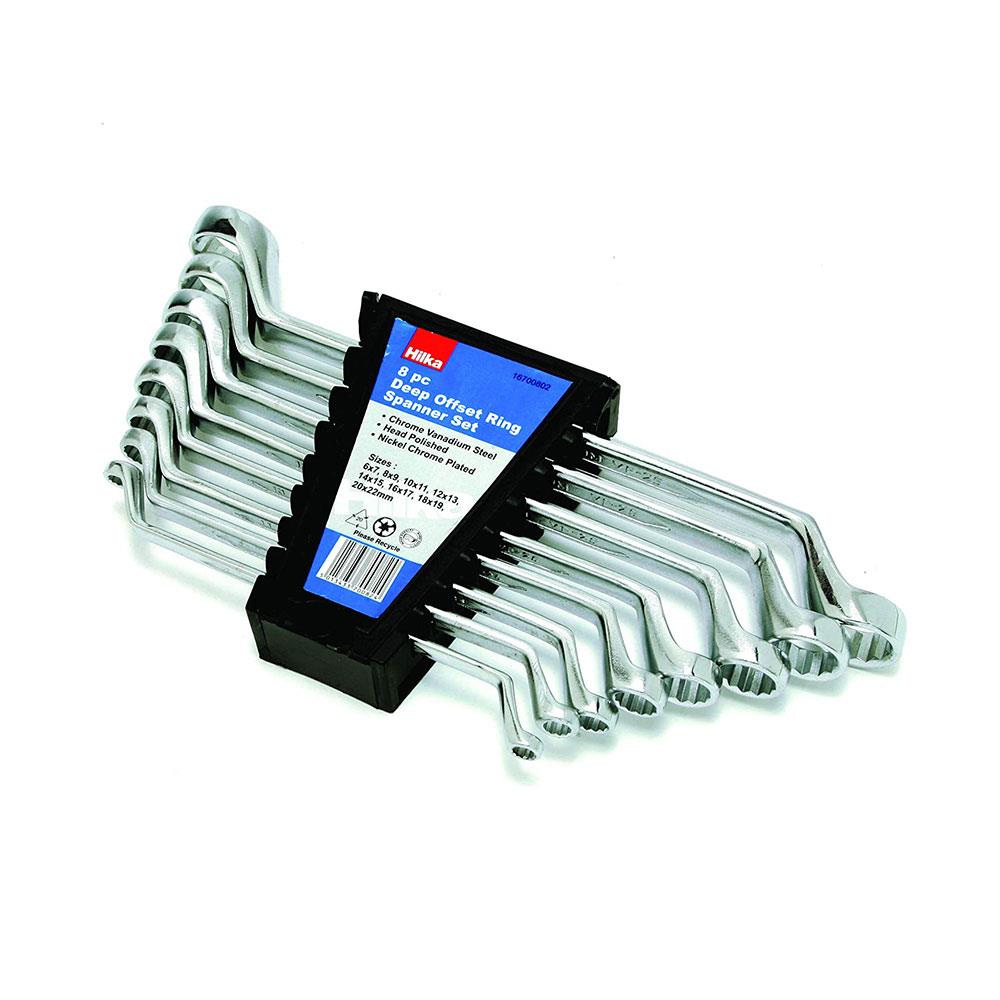Hilka Metric Ring Spanner Set 6mm-22mm 8 Piece Chrome Vanadium Tool