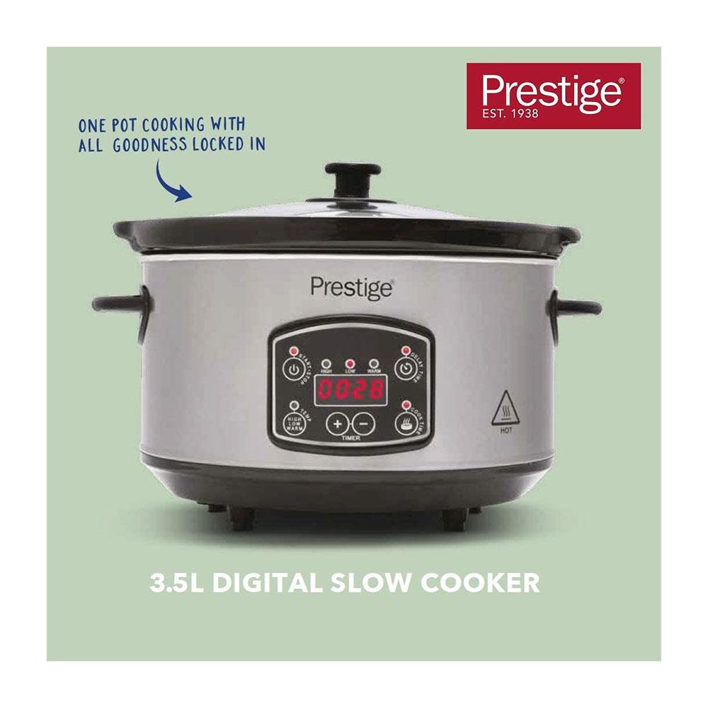 Prestige Digital Slow Cooker 5.6L Stainless Steel 300W Ceramic Pot