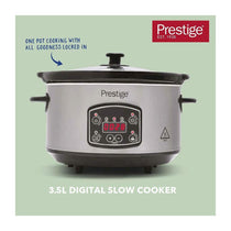 Prestige Digital Slow Cooker 5.6L Stainless Steel 300W Ceramic Pot