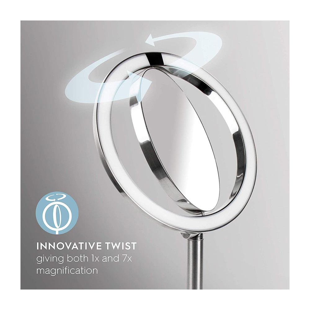 HoMedics Twist LED Beauty Mirror With Magnification Sensor Silver
