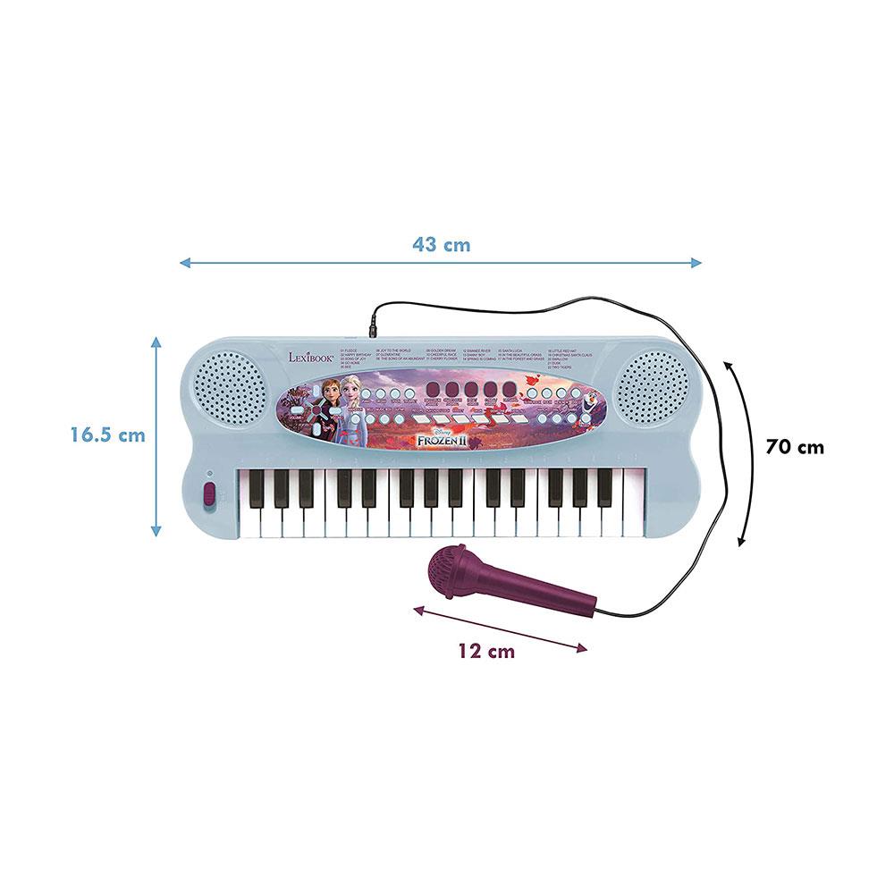 Lexibook Disney Frozen II Elsa Anna Olaf Electronic Keyboard With Mic And Line-In Cable 32 Keys Piano - Blue/Purple