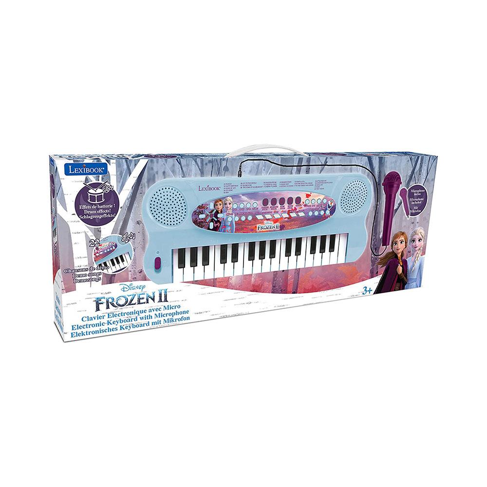 Lexibook Disney Frozen II Elsa Anna Olaf Electronic Keyboard With Mic And Line-In Cable 32 Keys Piano - Blue/Purple