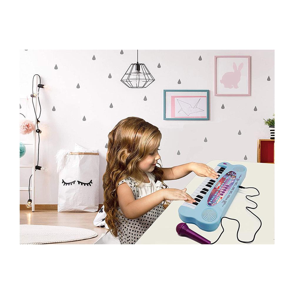 Lexibook Disney Frozen II Elsa Anna Olaf Electronic Keyboard With Mic And Line-In Cable 32 Keys Piano - Blue/Purple