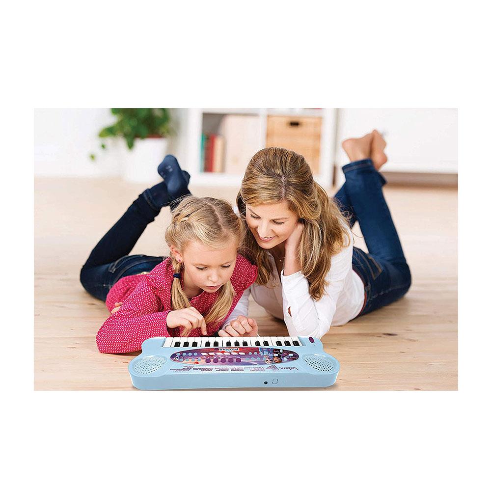 Lexibook Disney Frozen II Elsa Anna Olaf Electronic Keyboard With Mic And Line-In Cable 32 Keys Piano - Blue/Purple