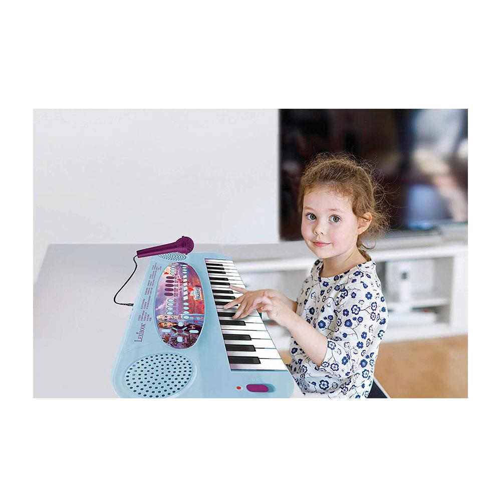 Lexibook Disney Frozen II Elsa Anna Olaf Electronic Keyboard With Mic And Line-In Cable 32 Keys Piano - Blue/Purple