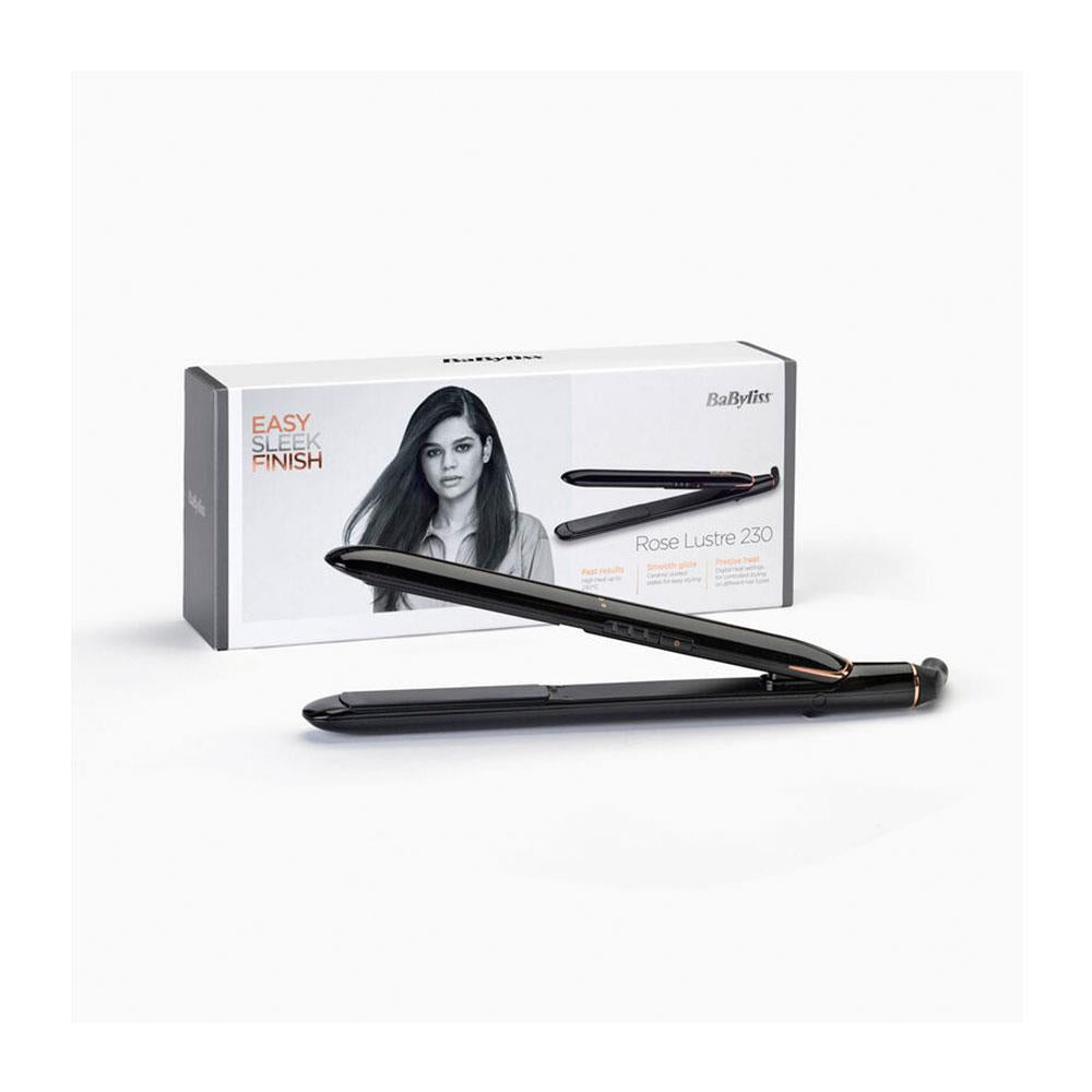 BaByliss Rose Lustre Hair Straightener 230°C Ceramic Digital Heat Control Black 2515DU
