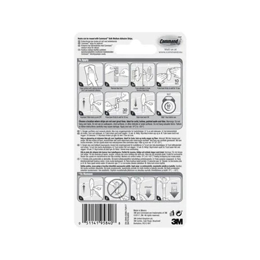 3M Command Bathroom Hooks Medium Frosted Damage-Free Wall Hooks 1.3kg Hold