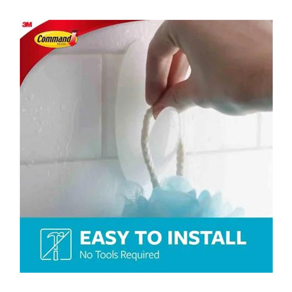 3M Command Bathroom Hooks Medium Frosted Damage-Free Wall Hooks 1.3kg Hold