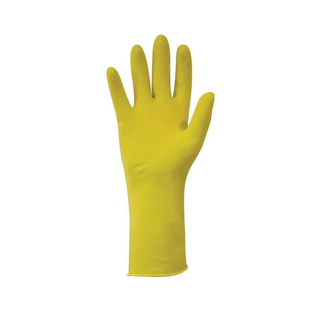 BizzyBee Household Washing Up Cleaning Gloves Soft Cotton Lining 1 Pair - Large Secondary image