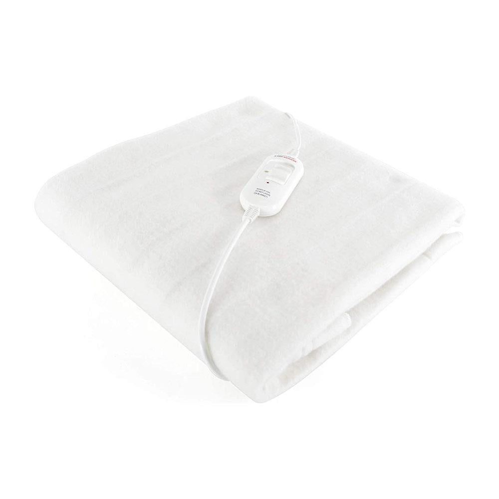 Lloytron STAYWARM Luxury King Electric Underblanket 130 x 120cm White 450gsm Polyester 2 Heat Settings Main image