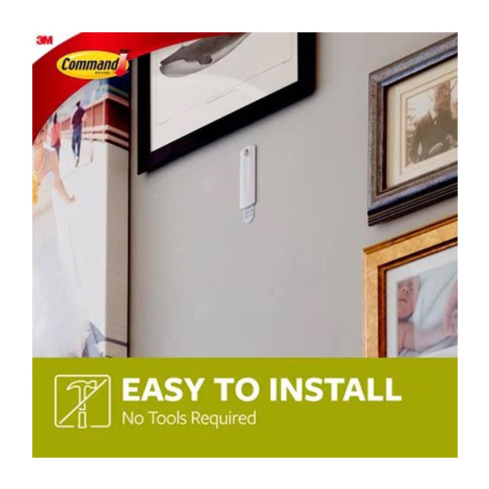 3M Command Sawtooth Picture Hanger Large 1 Hanger 2 Large Strips 1.8kg White 17040 Damage-Free Wall Hanging System