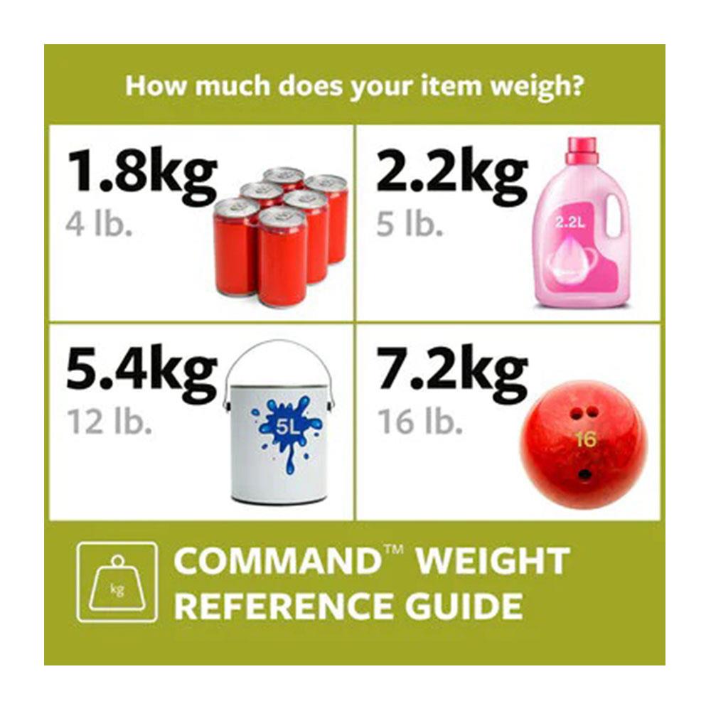 3M Command Sawtooth Picture Hanger Large 1 Hanger 2 Large Strips 1.8kg White 17040 Damage-Free Wall Hanging System