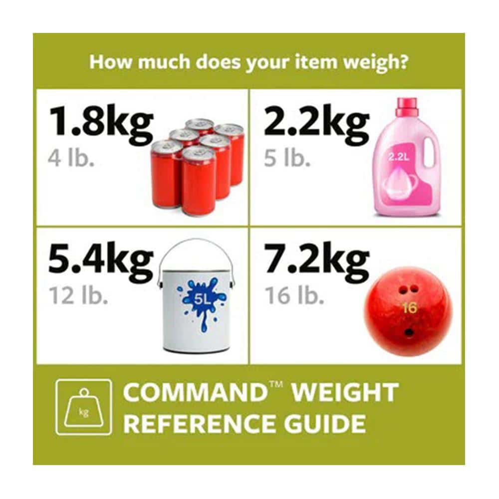 3M Command Universal Sticky Nail Large 1 Hanger And 2 Large Strips 2.2kg Holding Power - Silver