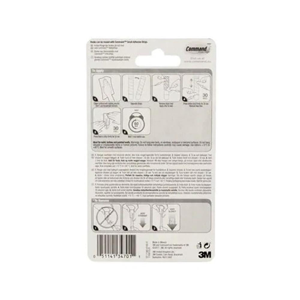 Command Wire Hooks Small 3M Damage-Free Hanging Hooks 225g White