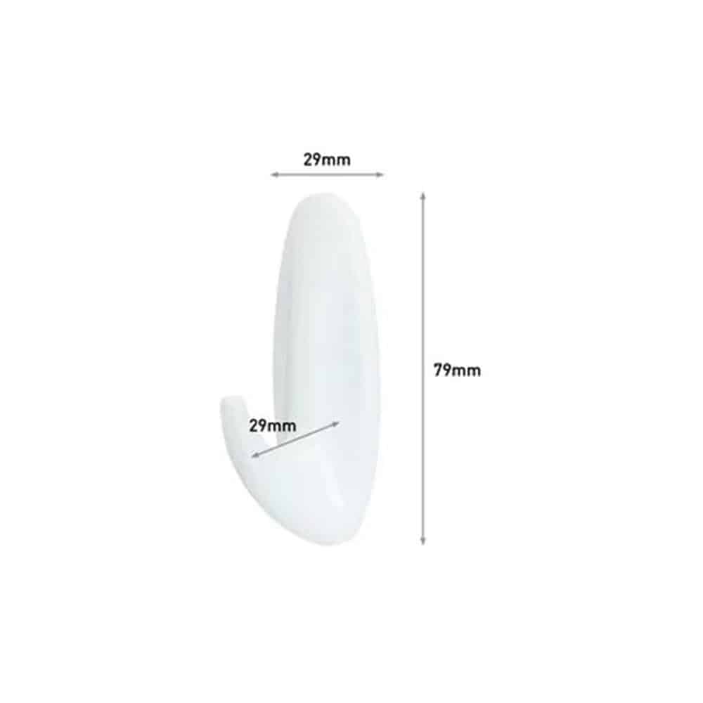 3M Command Designer Hooks Medium 2 Hooks And 4 Medium Strips 1.3kg Holding Power - White