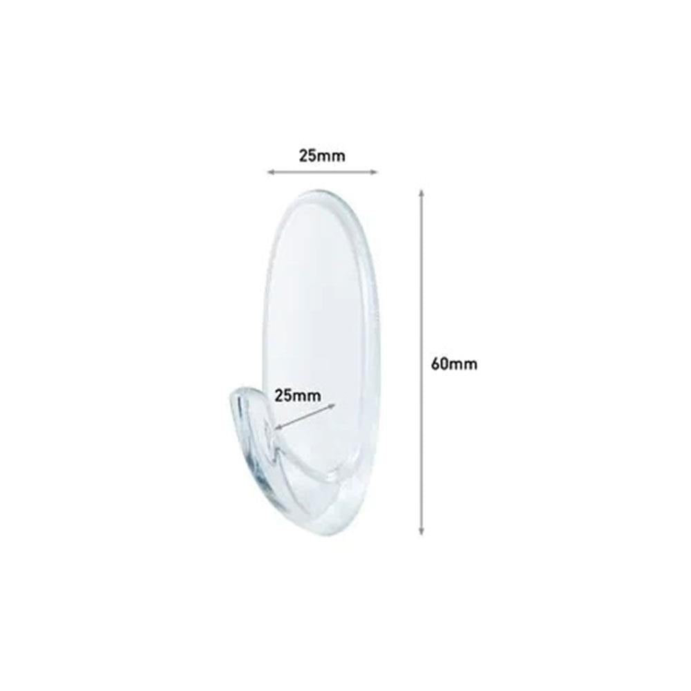 3M Command Hooks Clear Medium 2 Hooks 4 Strips 900g Holding Power 17091CLR