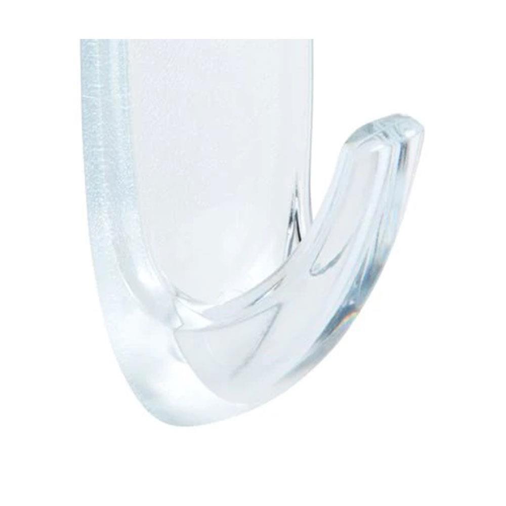 3M Command Hooks Clear Medium 2 Hooks 4 Strips 900g Holding Power 17091CLR
