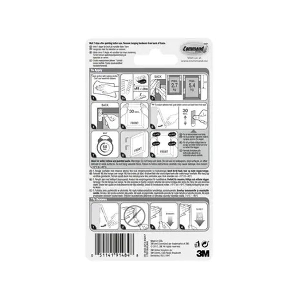 3M Command Picture Hanging Strips Medium Black – 5.4kg Damage-Free Wall Mount Strips