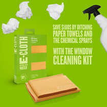 E-Cloth Surfaces Window Cleaning Cloths Window Cloth 40cm x 40cm Glass And Polishing Cloth 40cm x 50cm 2 Pack - Orange