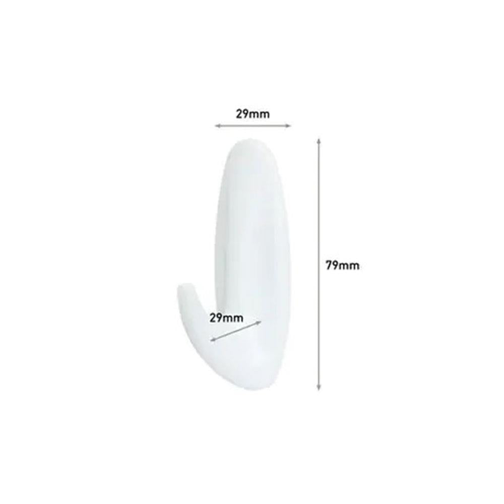 3M Command Bathroom Designer Hooks Medium 2 Hooks And 4 Medium Strips 1.3 kg Holding Power - White