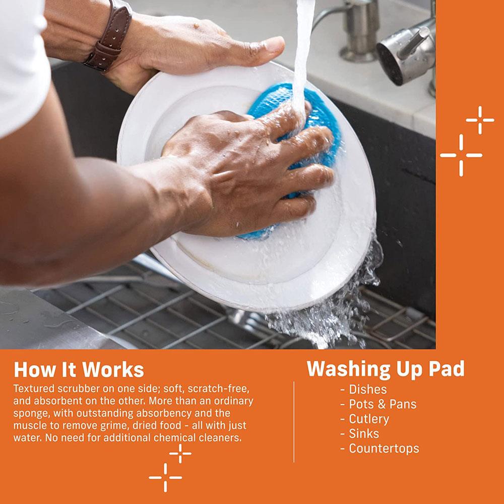 E-Cloth Essentials Washing Up Pad Non-Scratch Kitchen Scrub Sponge 15cm x 8cm - Assorted